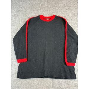 Vintage 90s Phyllis Sidney Shaper Sport Pullover Sweater Mens Medium Black Red